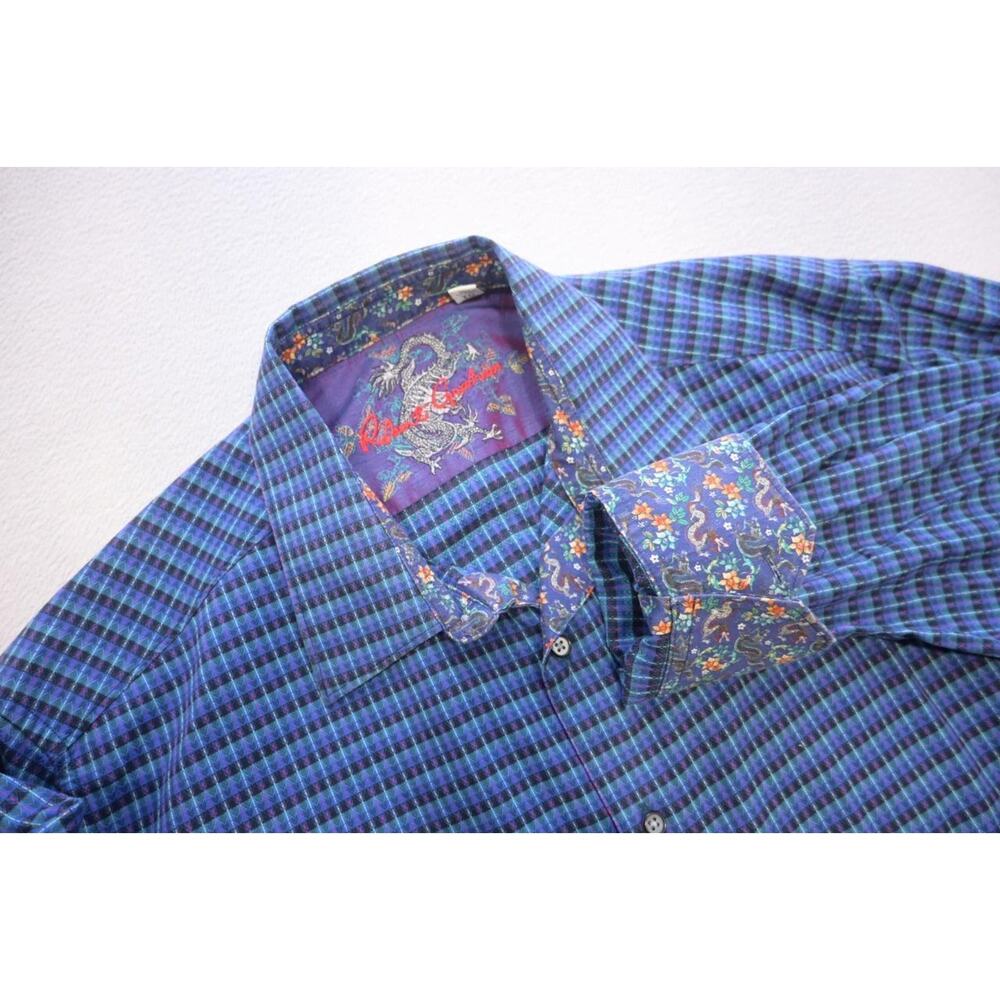 Robert Graham Dress Shirt Classic Fit Button Up Plaid‎ Flip Cuff Mens XL